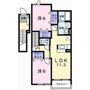 2LDK 間取り図