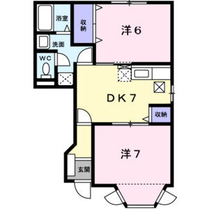 2DK 間取り図