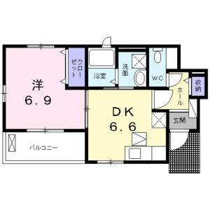 1DK 間取り図