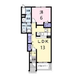 1LDK 間取り図