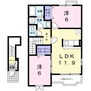 2LDK 間取り図