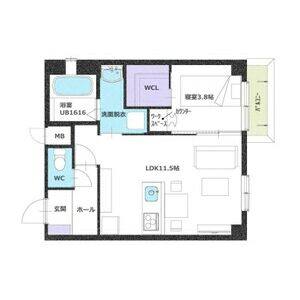 1LDK 間取り図