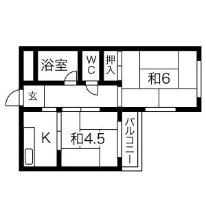 2DK 間取り図
