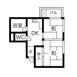 2DK 間取り図