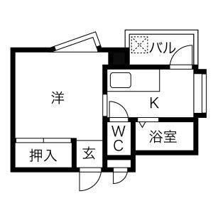 1K 間取り図