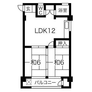 2LDK 間取り図