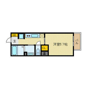 1K 間取り図