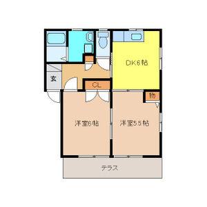 2DK 間取り図