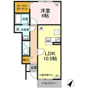 1LDK 間取り図