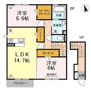 2LDK 間取り図