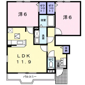 2LDK 間取り図