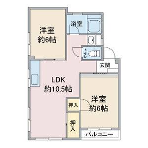 2LDK 間取り図