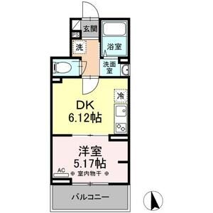 1DK 間取り図