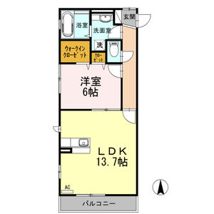 1LDK 間取り図