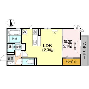 1LDK 間取り図
