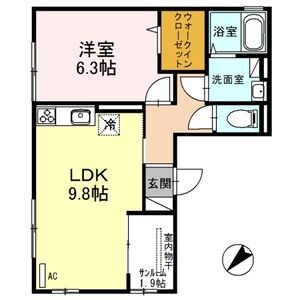 1LDK 間取り図
