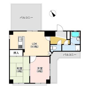 2LDK 間取り図