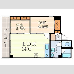 2LDK 間取り図
