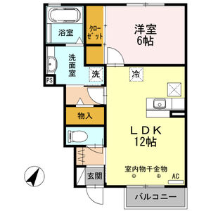 1LDK 間取り図