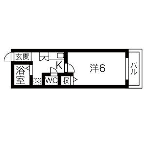 1K 間取り図