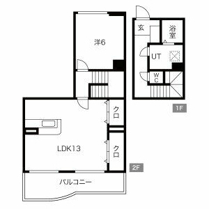 1LDK 間取り図