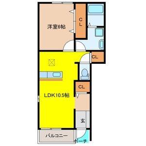 1LDK 間取り図