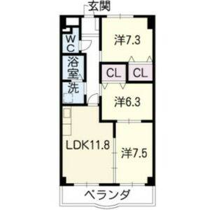 3LDK 間取り図