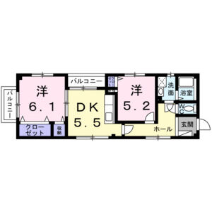 2DK 間取り図