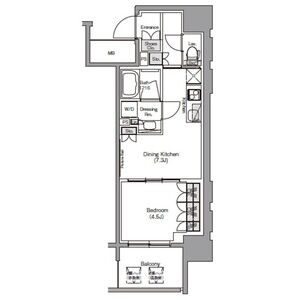 1DK 間取り図