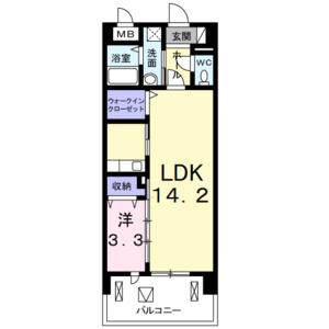 1LDK 間取り図