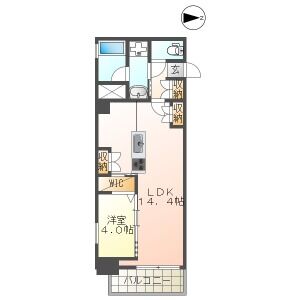 1LDK 間取り図