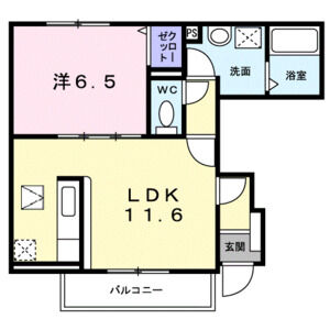 1LDK 間取り図