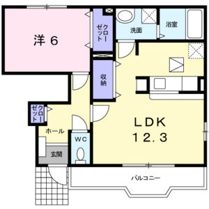 1LDK 間取り図