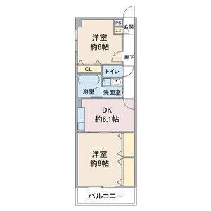 2DK 間取り図