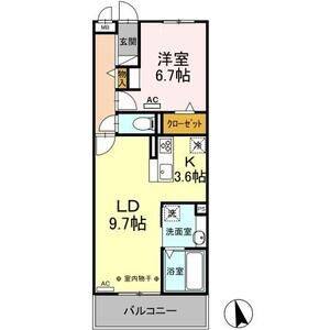 1LDK 間取り図