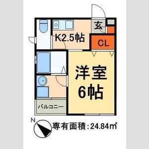 1K 間取り図