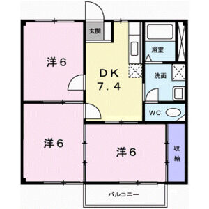 3DK 間取り図