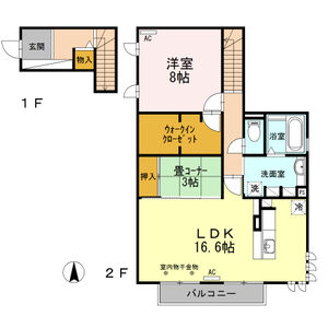 1LDK 間取り図