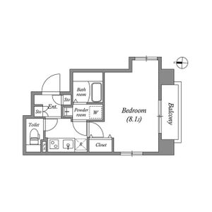 1K 間取り図