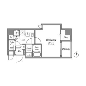 1K 間取り図