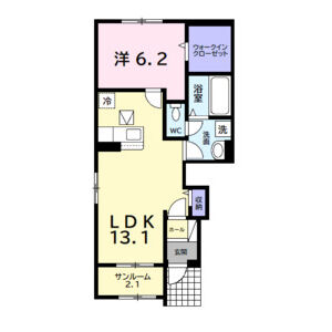 1LDK 間取り図