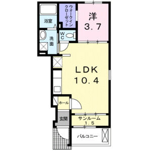 1LDK 間取り図