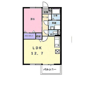 1LDK 間取り図