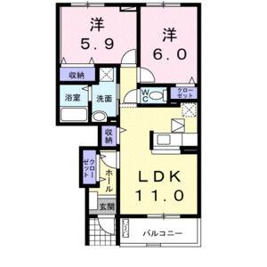 2LDK 間取り図