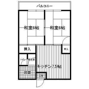 2DK 間取り図