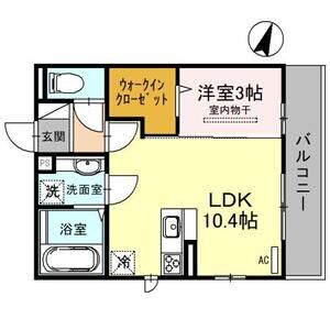 1LDK 間取り図