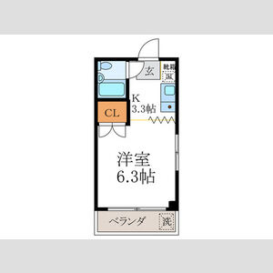 1K 間取り図