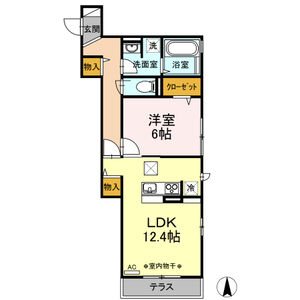 1LDK 間取り図
