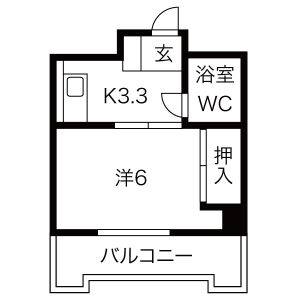 1K 間取り図
