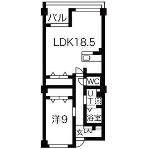 1LDK 間取り図
